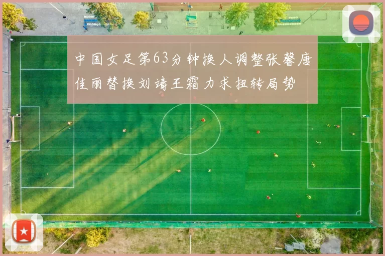 中国女足第63分钟换人调整张馨唐佳丽替换刘靖王霜力求扭转局势